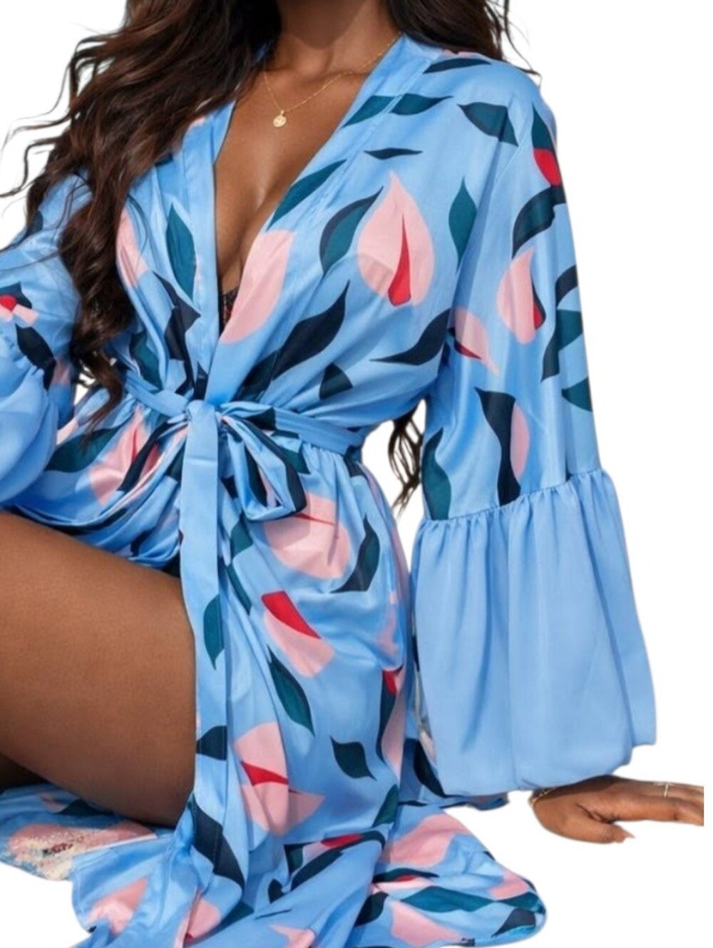 Glass Blue Long Robe - Picture 7 of 15